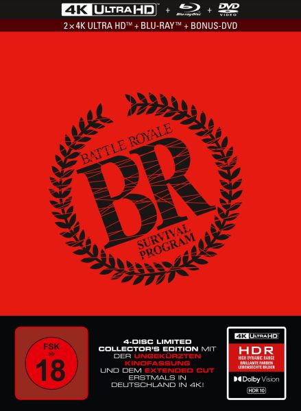 Battle Royale - 4-Disc Limited Collector's Edition Im Mediabook (2 X UHD-Blu-Ray + Blu-Ray + Dvd)